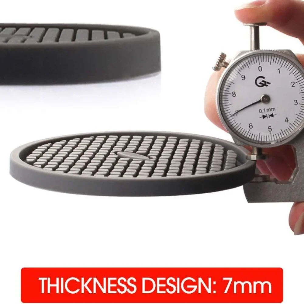 Silicone Coasters [6 Pack] Thickened Drink Coasters with Holder - Cup Mat - Non-
